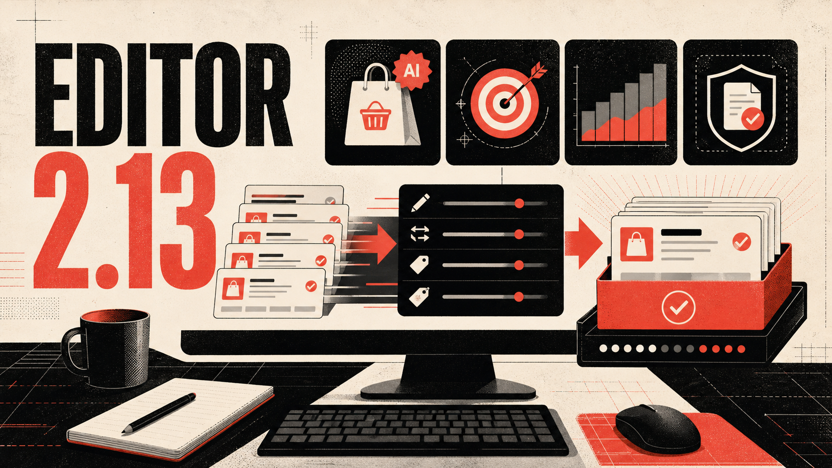 Google Ads Editor 2.13 ile toplu düzenlenen kampanya kartlarının doğrulama kuyruğuna aktığı editoryal sahne