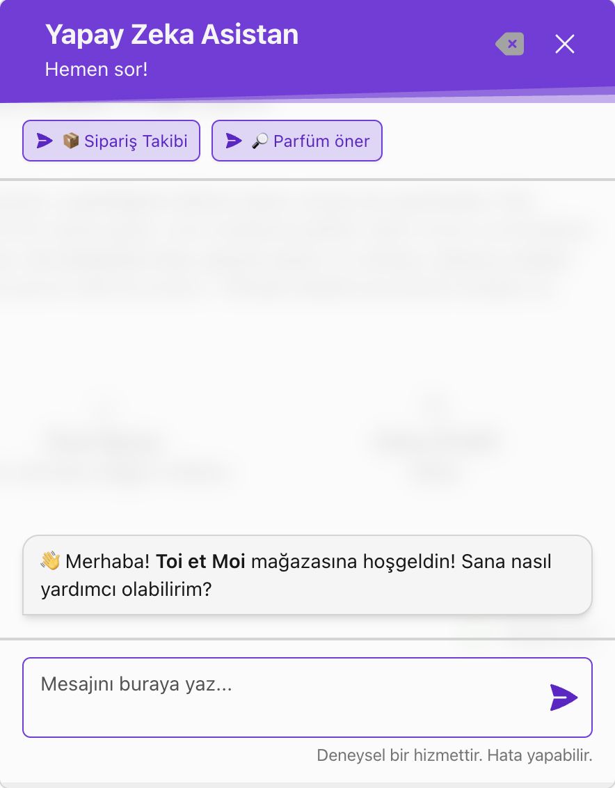 Toi et Moi Yapay Zeka Asistan