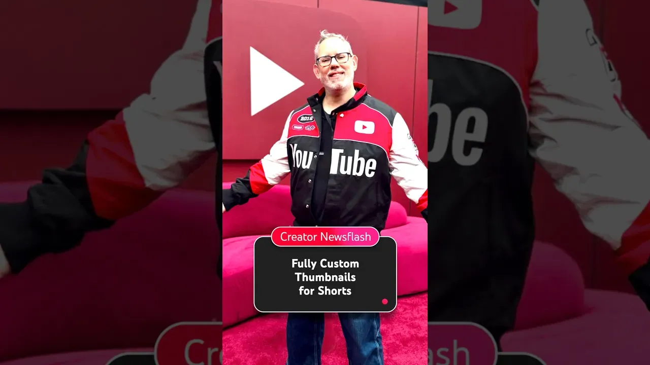 YouTube Creator Newsflash videosunda Shorts için tamamen özel küçük resim duyurusu